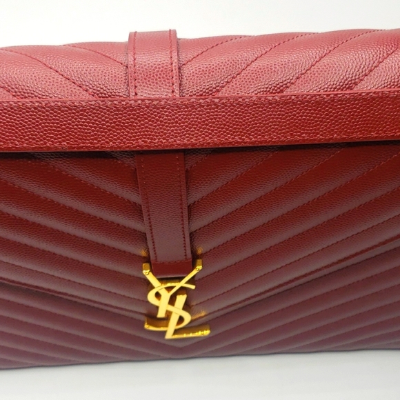 YVES SAINT LAURENT BAG SIZE LARGE COLOR BURGUNDY 100% Authentic NEW - Picture 8 of 12